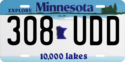 MN license plate 308UDD