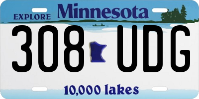 MN license plate 308UDG