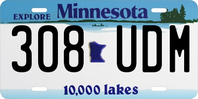 MN license plate 308UDM