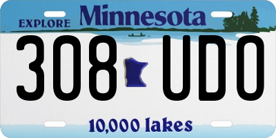 MN license plate 308UDO