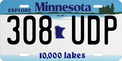 MN license plate 308UDP
