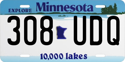 MN license plate 308UDQ