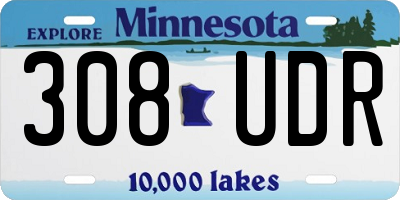 MN license plate 308UDR