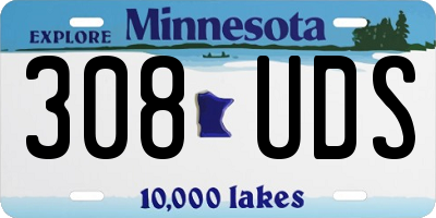 MN license plate 308UDS