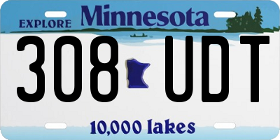 MN license plate 308UDT