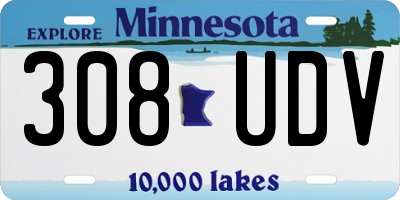 MN license plate 308UDV