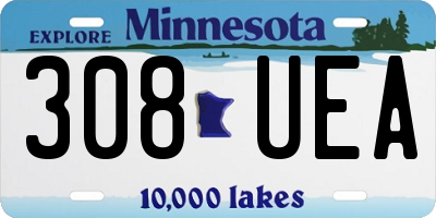 MN license plate 308UEA