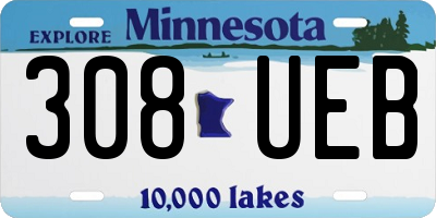 MN license plate 308UEB