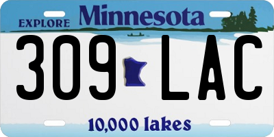 MN license plate 309LAC