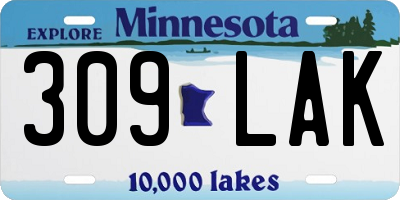 MN license plate 309LAK