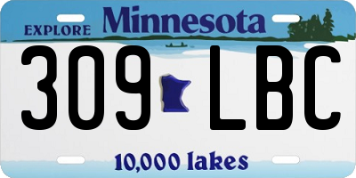 MN license plate 309LBC