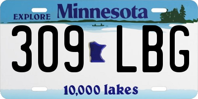 MN license plate 309LBG