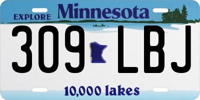 MN license plate 309LBJ