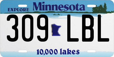 MN license plate 309LBL