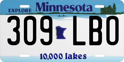 MN license plate 309LBO