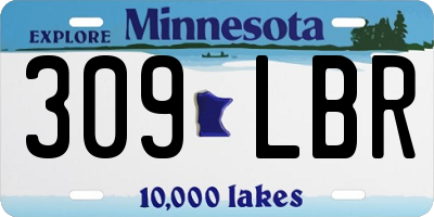 MN license plate 309LBR