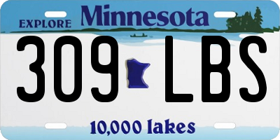MN license plate 309LBS