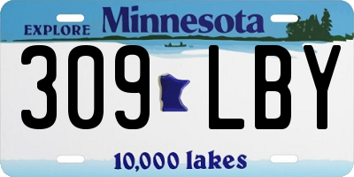 MN license plate 309LBY