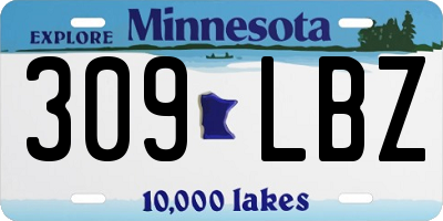 MN license plate 309LBZ