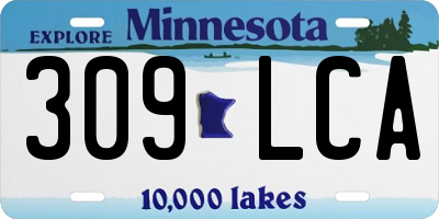 MN license plate 309LCA