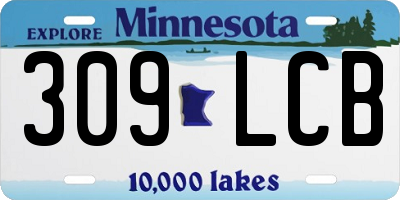 MN license plate 309LCB