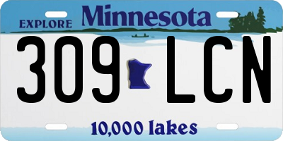 MN license plate 309LCN