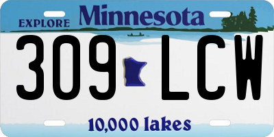 MN license plate 309LCW