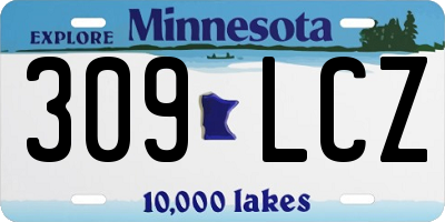 MN license plate 309LCZ