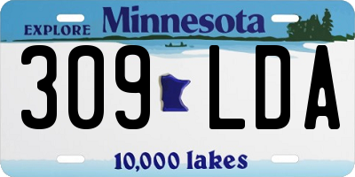 MN license plate 309LDA
