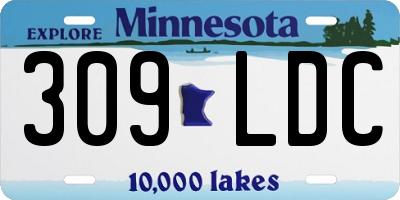 MN license plate 309LDC