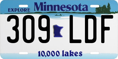 MN license plate 309LDF