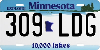 MN license plate 309LDG
