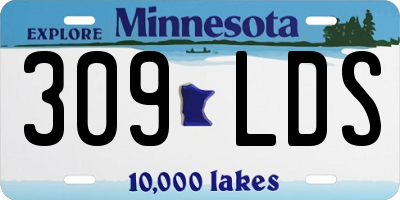 MN license plate 309LDS