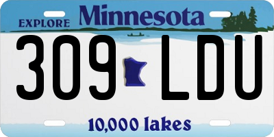 MN license plate 309LDU