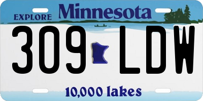 MN license plate 309LDW