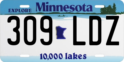 MN license plate 309LDZ