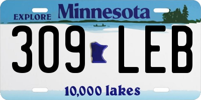 MN license plate 309LEB