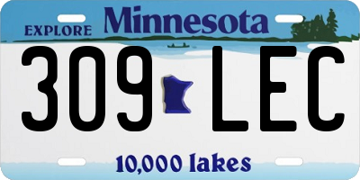 MN license plate 309LEC