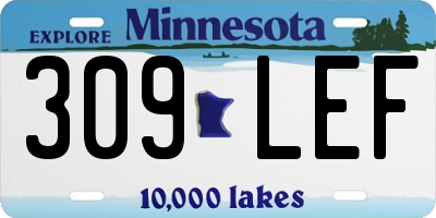 MN license plate 309LEF