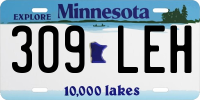 MN license plate 309LEH