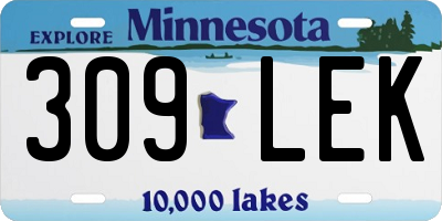 MN license plate 309LEK