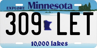 MN license plate 309LET