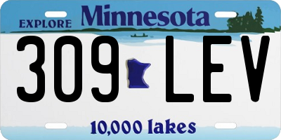 MN license plate 309LEV
