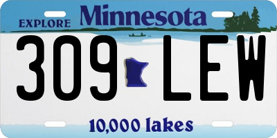 MN license plate 309LEW