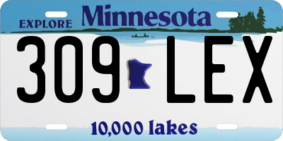 MN license plate 309LEX