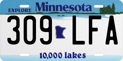 MN license plate 309LFA