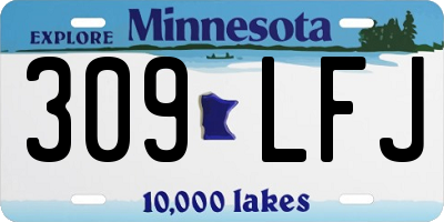 MN license plate 309LFJ