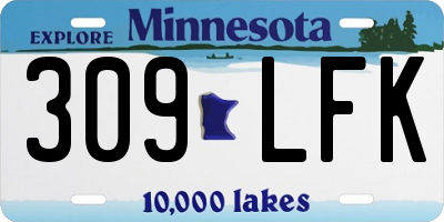 MN license plate 309LFK