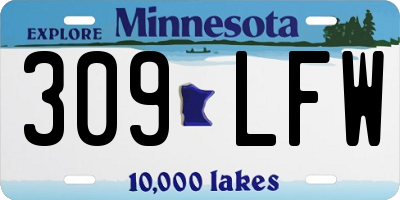 MN license plate 309LFW