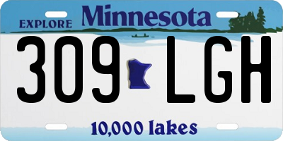 MN license plate 309LGH